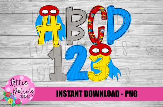 Superhero Alphabet - Alpha Pack - Alphabet Clipart - Instant Download  - Alpha Pack