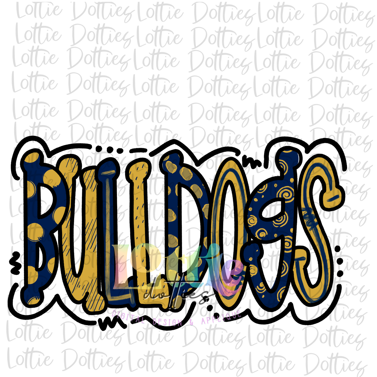 Bulldogs PNG - Navy  and Gold Bulldogs  -  sublimation design - Digital Download