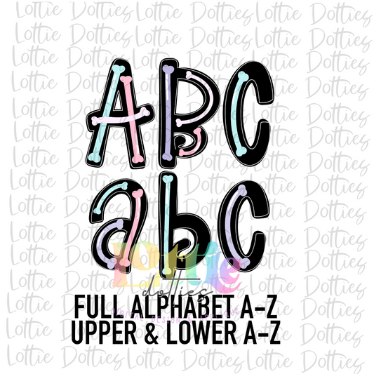 Skelly Bones Alphabet - Pastel Halloween Alpha Pack - Alphabet Clipart - Instant Download  - Boy Alpha Pack