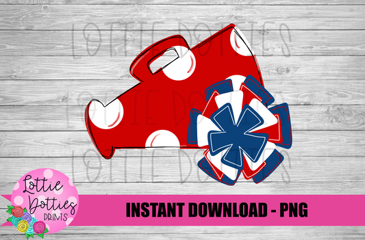 Megaphone PNG - Cheer Design - Red and Navy Megaphone Sublimation