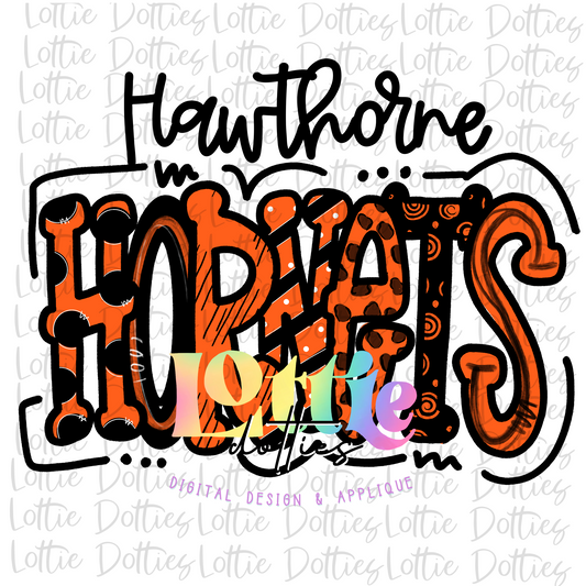Hawthorne Hornets PNG -  Hornets   -  Sublimation design - Digital Download