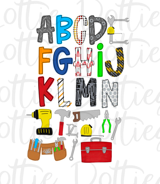 Tools Alphabet - Alpha Pack - Alphabet Clipart - Instant Download