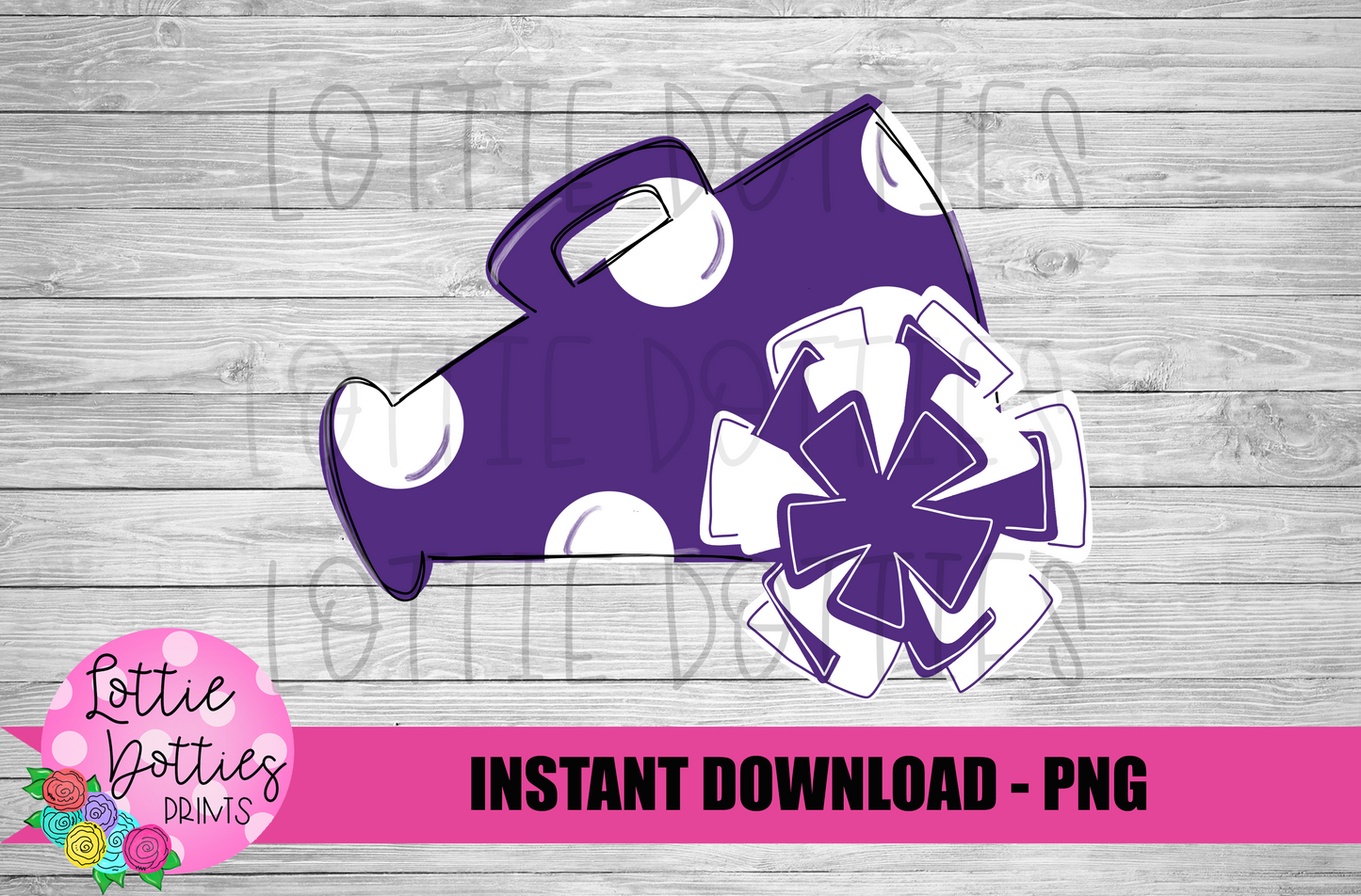 Megaphone PNG - Cheer Design - Purple Megaphone Sublimation