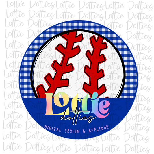 Baseball Circle  - PNG - Baseball Sublimation- Digital Download - Royal and White