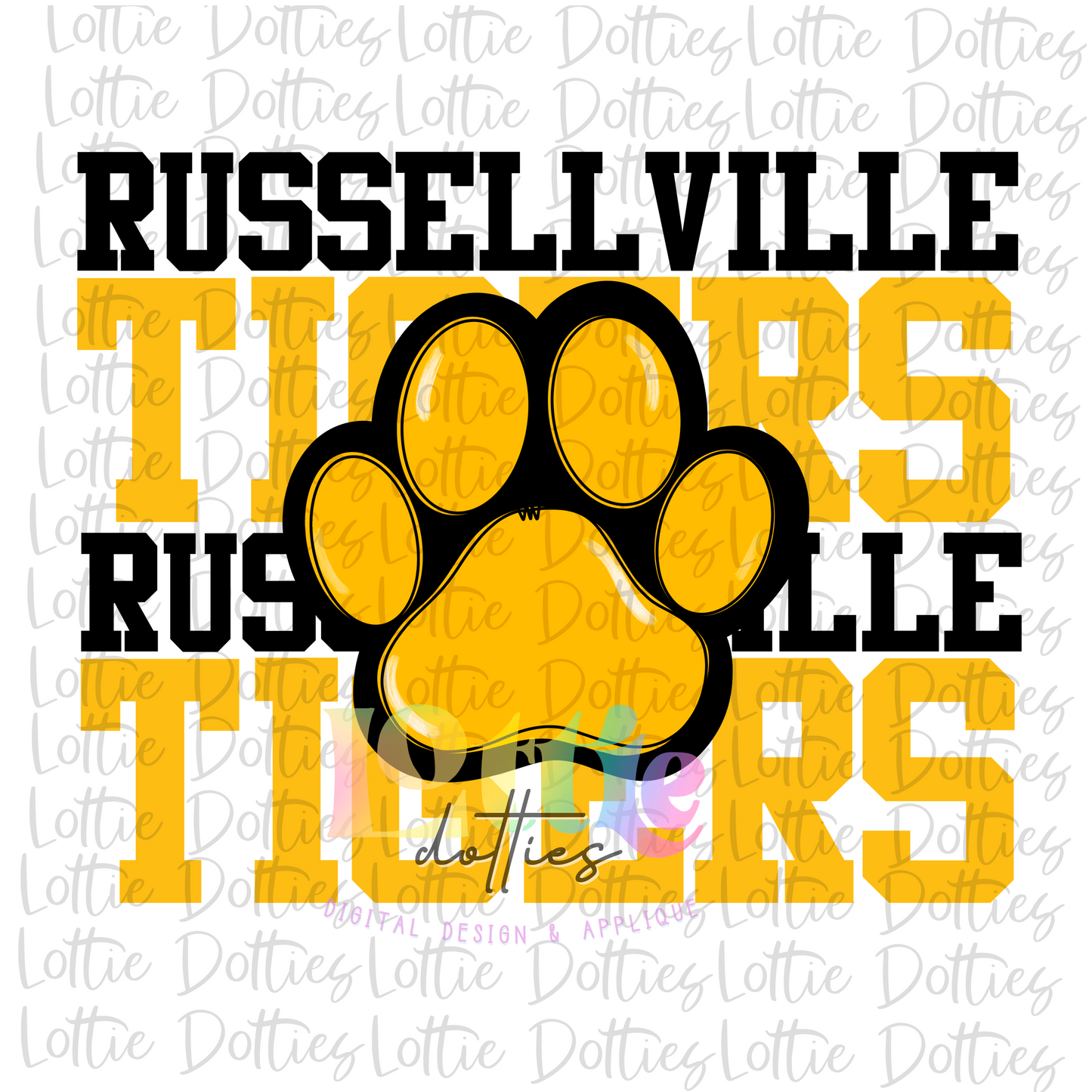 Russellville Golden Tigers PNG - sublimation design - Digital Download