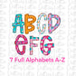 Rainbow Alphabets -  7 full A-Z Alpha Pack - Alphabet Clipart - Instant Download - Pirate