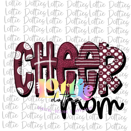 Cheer Mom Png - Cheerleader Sublimation File - Maroon and White - Instant download - Digital Download