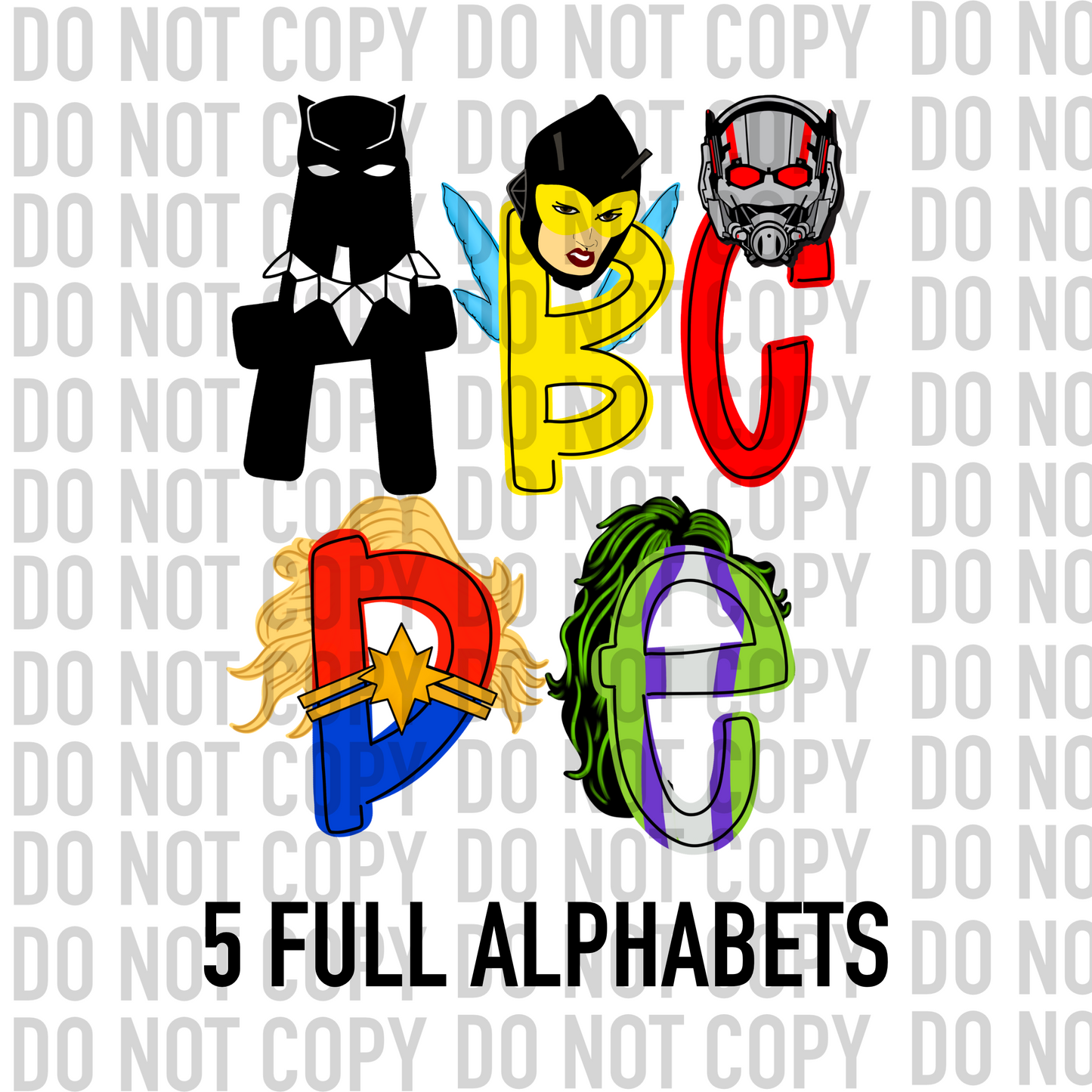 Superhero Alphabet and Numbers - Alpha Pack - Alphabet Clipart - Instant Download  - Alpha Pack