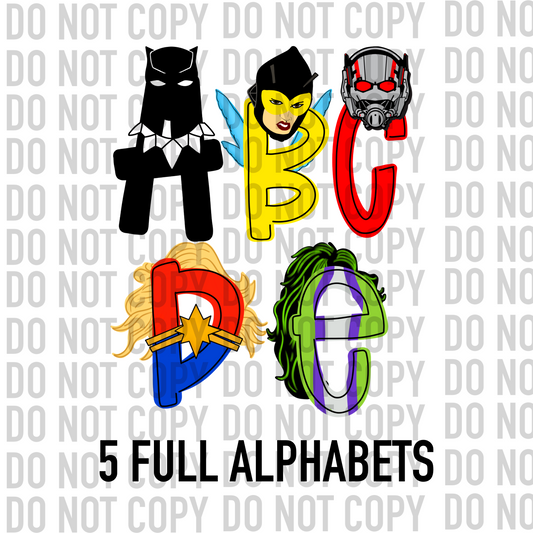 Superhero Alphabet and Numbers - Alpha Pack - Alphabet Clipart - Instant Download  - Alpha Pack