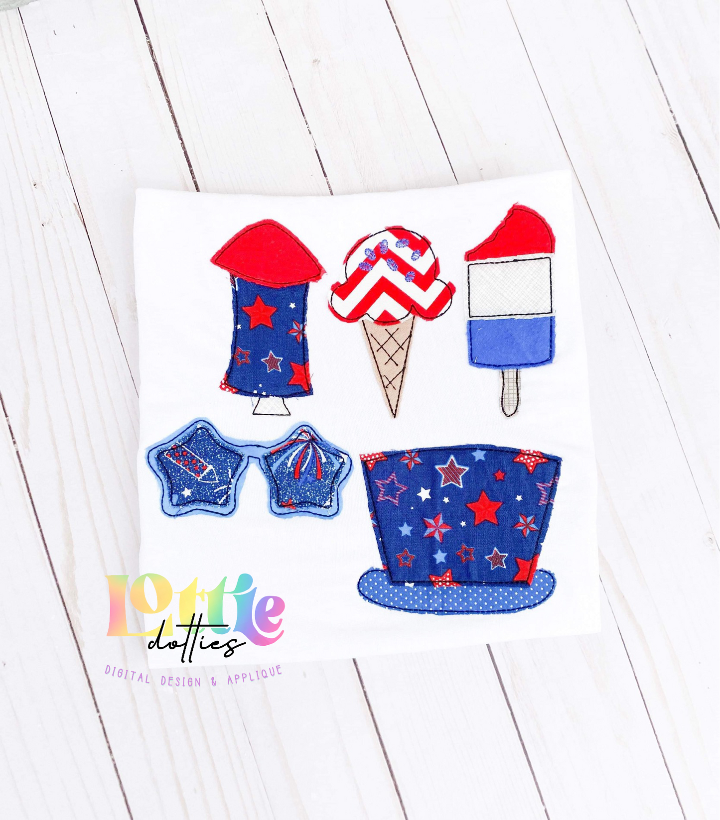 Patriotic Applique Alphabet Elements Pack - Machine Embroidery Applique Design - Alphabet Applique - Instant Download