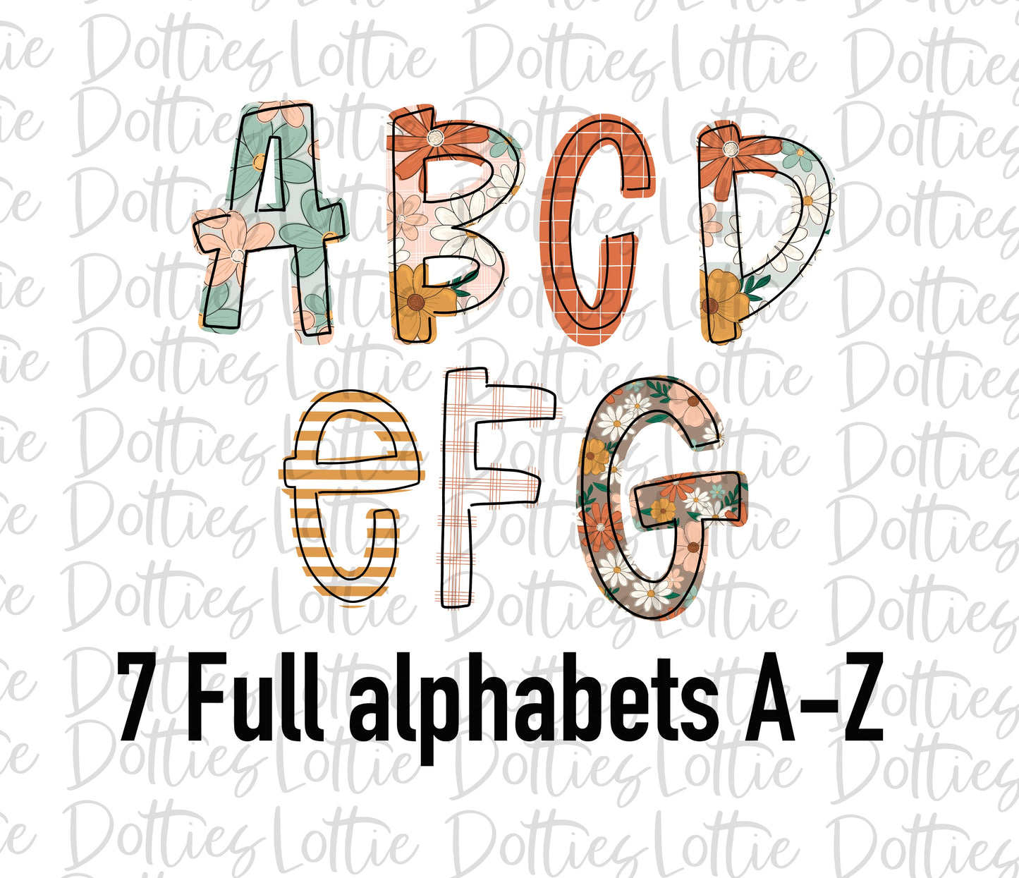 Fall alpha - 7 Full Alphabets - Alphabet Clipart - Instant Download  - Alpha Pack