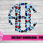 Leopard Patriotic Scallop Alphabet - Alpha Pack - Alphabet Clipart - Instant Download - Patriotic