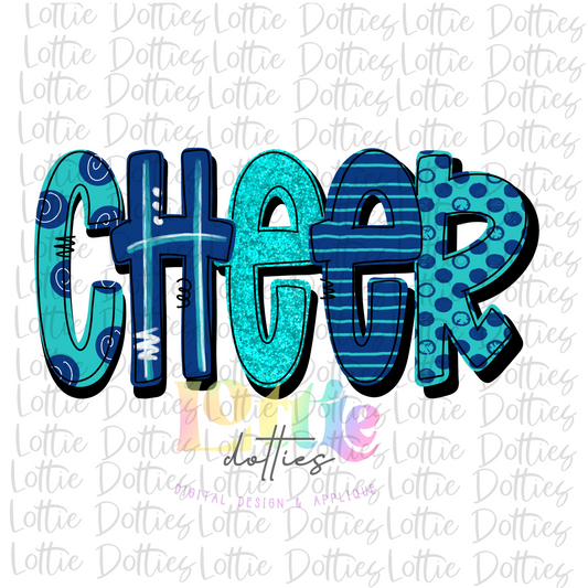 Cheer Png - Cheerleader Sublimation File - Navy and Teal - Instant download - Digital Download