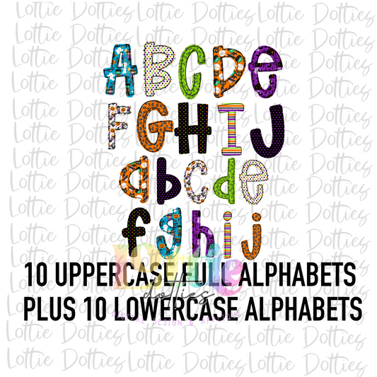 Halloween Alphabet - Halloween Alpha Pack - Alphabet Clipart - Instant Download