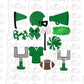 Green and White Football and Cheer Elements - Football Alpha Pack add ons - Football Clipart - Digital Download - PNG