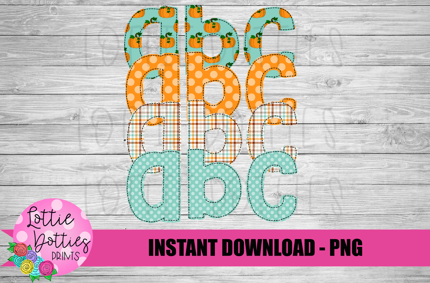 Pumpkin Faux Applique Alphabet - Alpha Pack - Alphabet Clipart - Instant Download  - Boy Alpha Pack