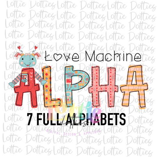 Love Bot Alpha - Love Machine - Valentine’s Day Alpha - Alphabet Clipart - Instant Download  - Alpha Pack