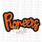 Pioneers Png  -  Pioneers black and orange Sublimation - Digital Download