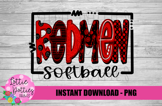 Redmen softball - PNG - Softball - Sublimation - Digital Download