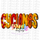 Cyclones PNG - Sublimation - Mascot Design - Red and Gold