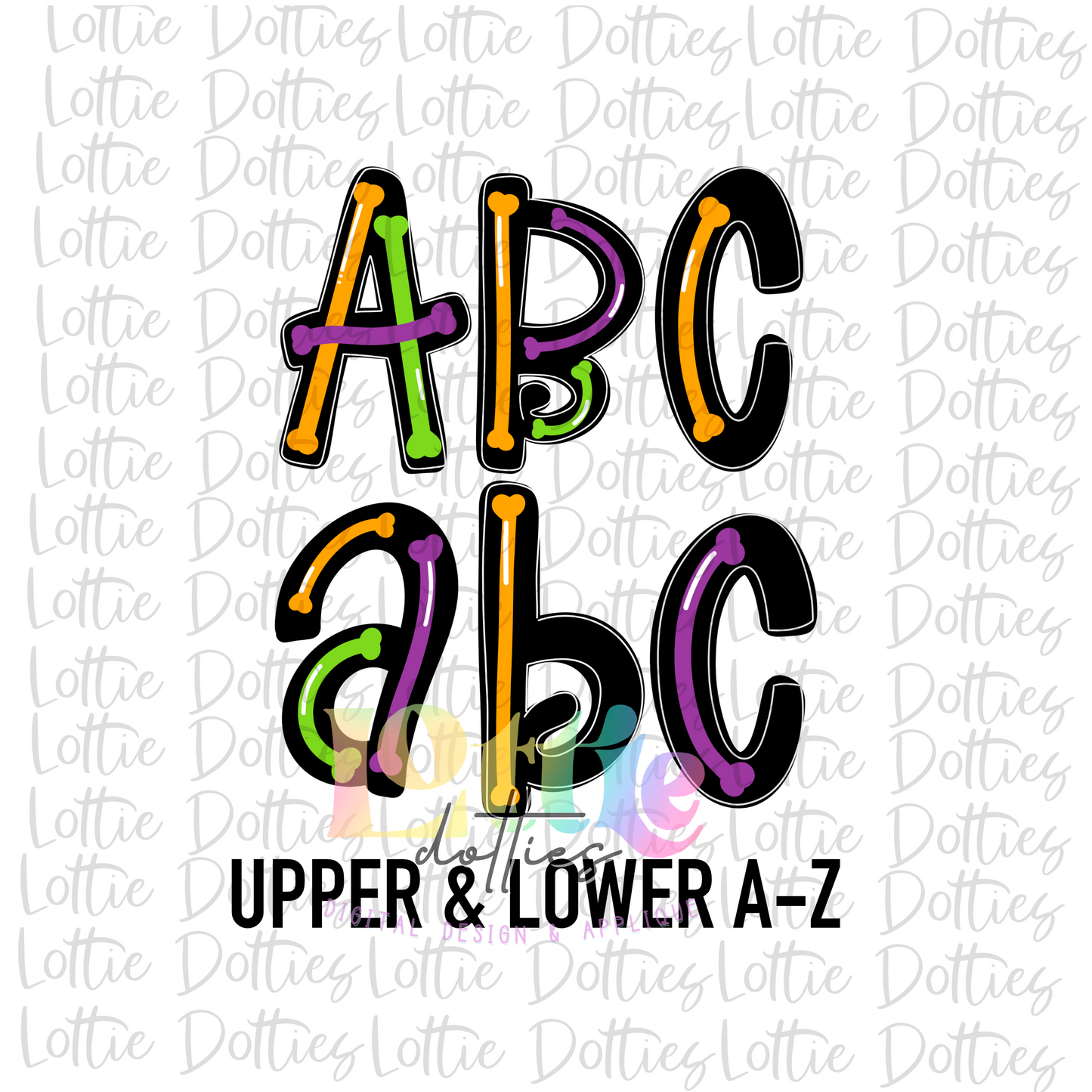 Skelly Bones Alphabet - Halloween Alpha Pack - Alphabet Clipart - Instant Download  - Boy Alpha Pack