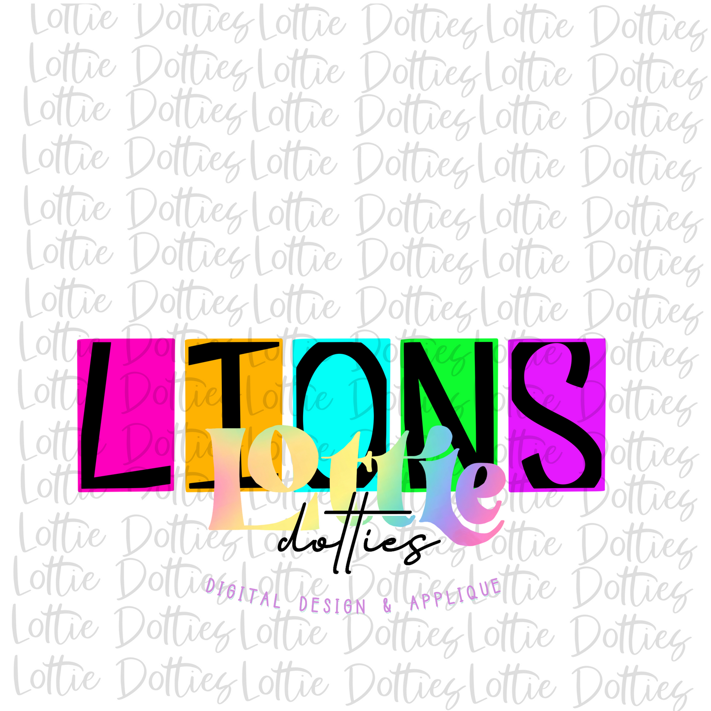 Lions PNG - Lions -  sublimation design - Digital Download - Neon Box