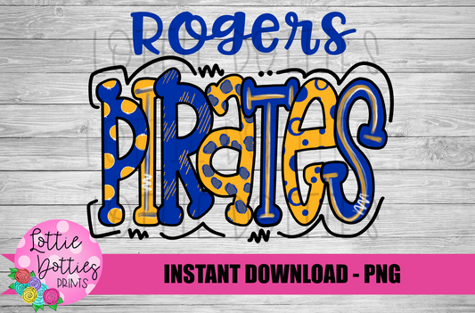 Rogers Pirates PNG - Pirates -  sublimation design - Digital Download