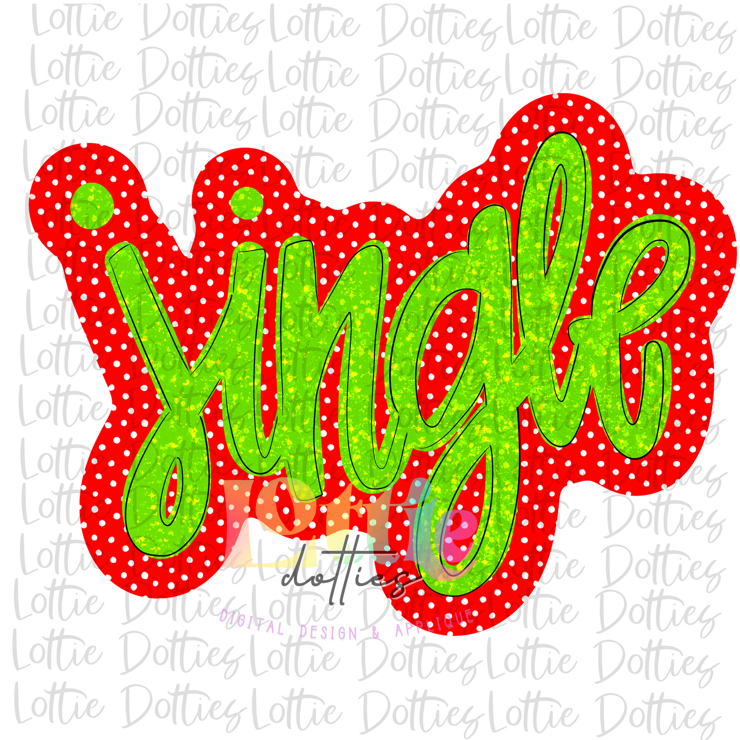 Jingle Red and Green - PNG - sublimation design - Digital Download