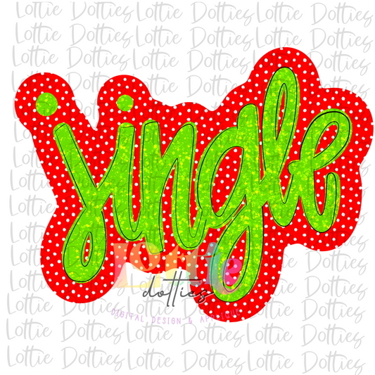 Jingle Red and Green - PNG - sublimation design - Digital Download