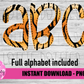 Tiger Faux Applique Alphabet - Alpha Pack - Alphabet Clipart - Instant Download  - Alpha Pack