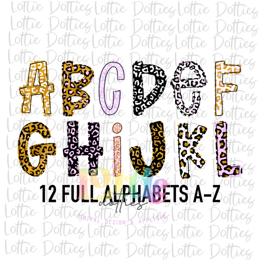 Leopard Gold Foil Alpha - Alpha Pack - Alphabet Clipart - Instant Download  - Alpha Pack