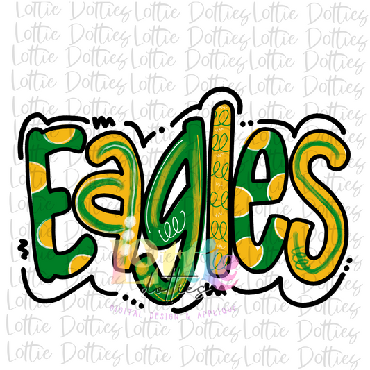Eagles PNG - Eagles -  sublimation design - Digital Download - Green and Gold