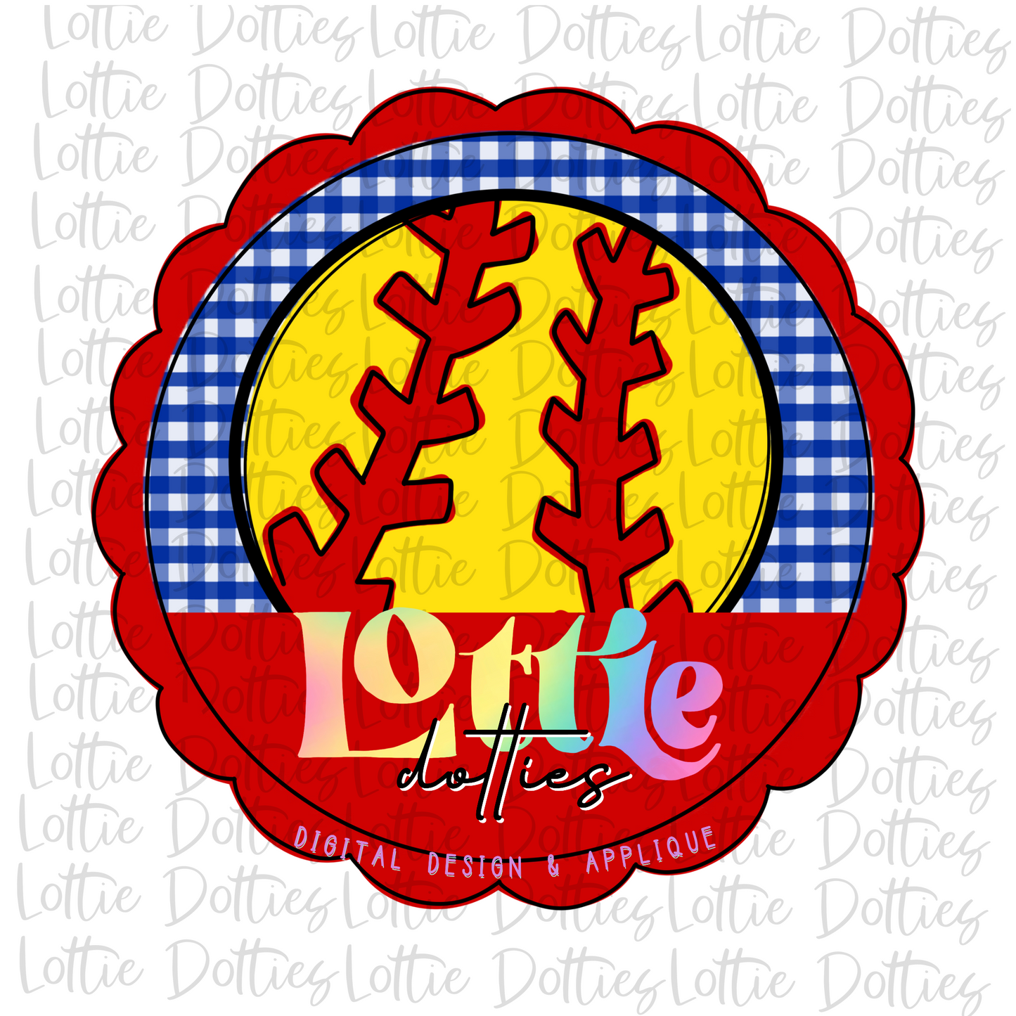 Softball Circle  - PNG -Softball Sublimation- Digital Download - Royal and Red