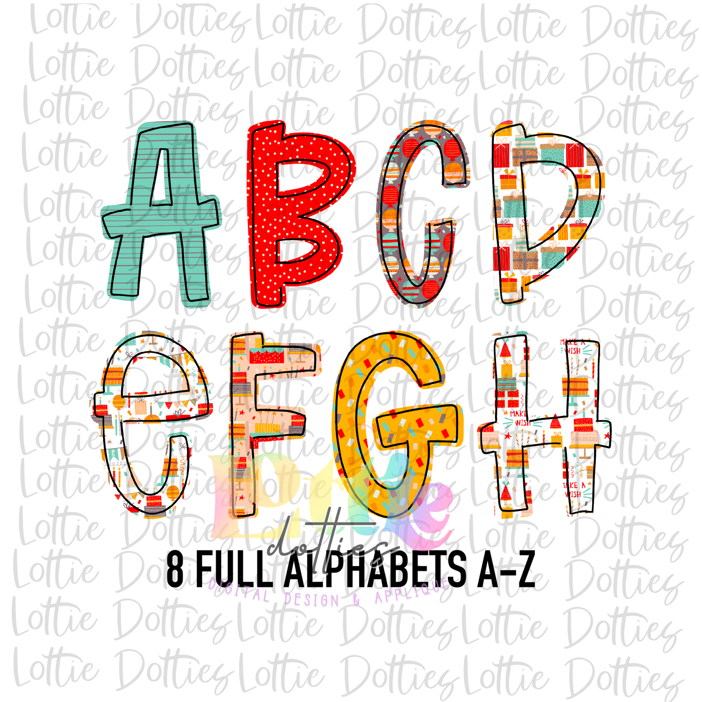 Party Alpha - Alpha Pack - Alphabet Clipart - Instant Download  - Alpha Pack