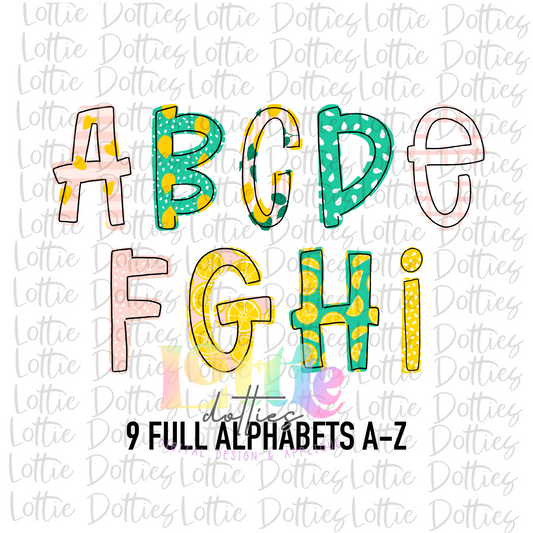 Summer Lemon Alpha - Alpha Pack - Alphabet Clipart - Instant Download  - Alpha Pack