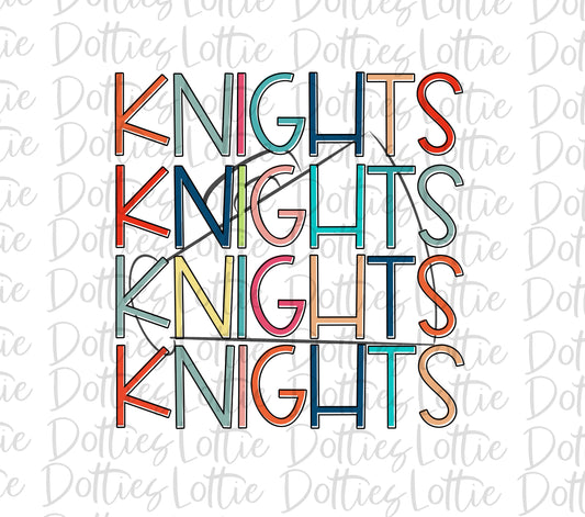 Knights Cheer - PNG - Cheerleading Sublimation design - Digital Download