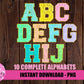 Spring Gold Chenille Alphabet - Alpha Pack - Alphabet Clipart