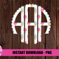Ice Cream Faux Applique Alphabet - Alpha Pack - Alphabet Clipart - Instant Download  - Girl Alpha Pack