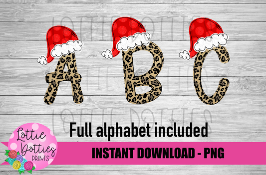 Santa Hat Alphabet - Alpha Pack - Alphabet Clipart - Instant Download  - Boy Alpha Pack