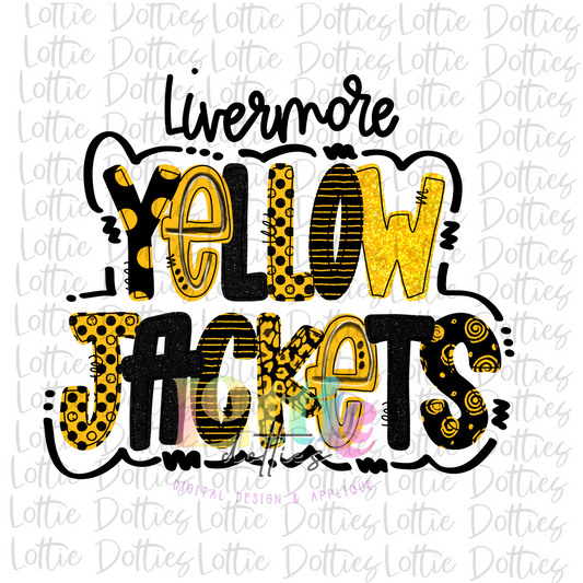 Livermore Yellow Jackets PNG - Yellow jackets PNG - Instant Download - Digital Download