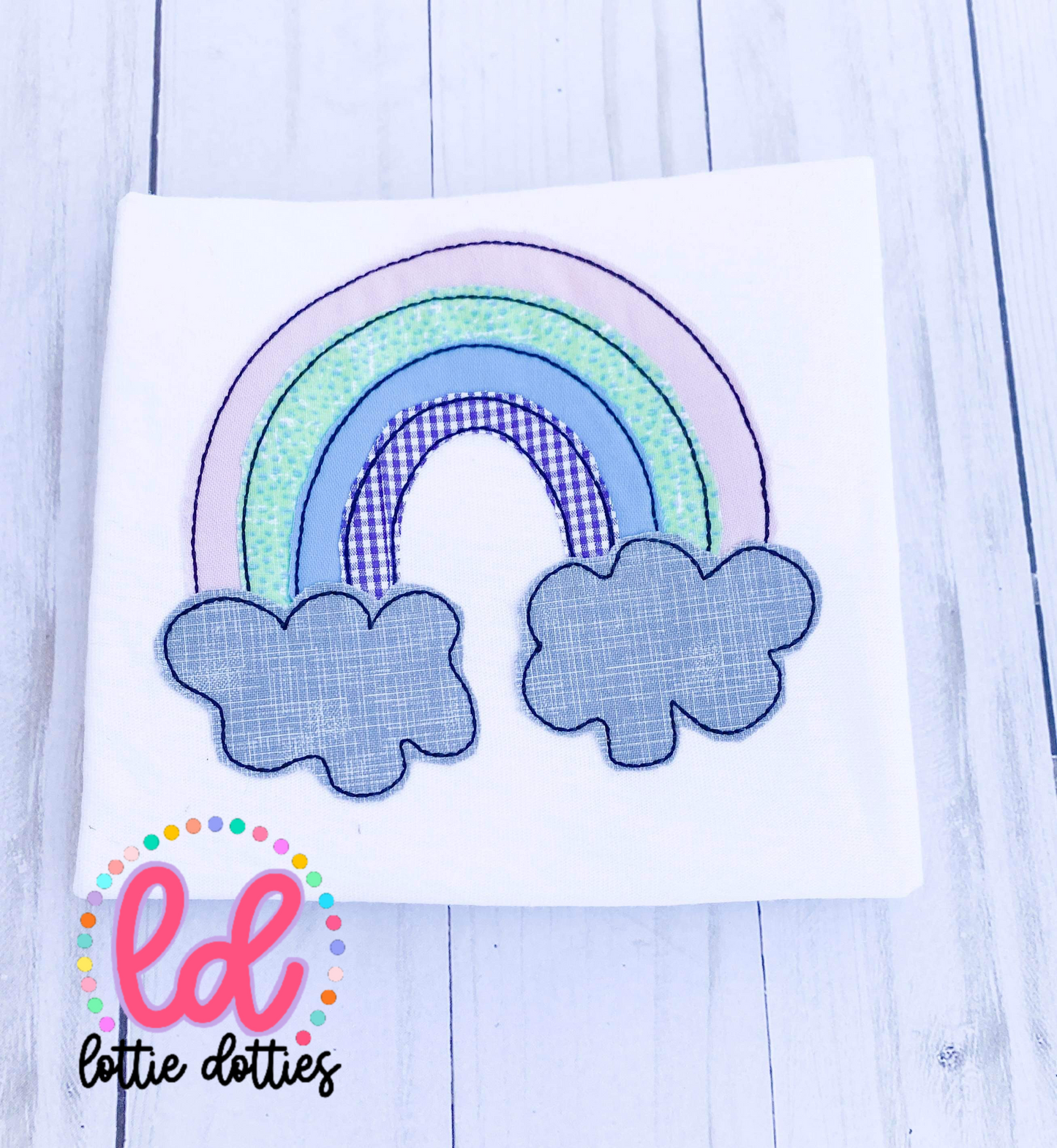 Rainbow Applique Design - Machine Embroidery - Instant Download - Girl Applique