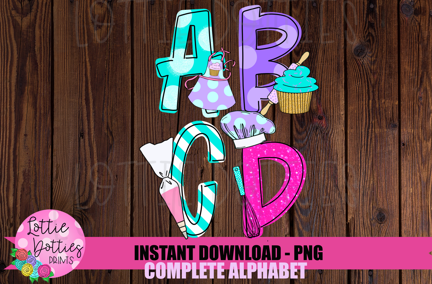 Baking Alphabet - Alpha Pack - Alphabet Clipart - Instant Download