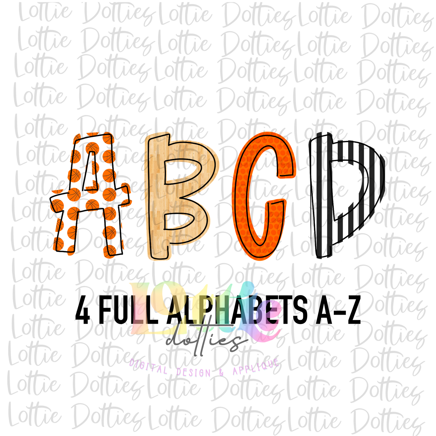 Basketball Alpha - Alphabet Clipart - Instant Download  - Alpha Pack