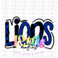 Lions PNG - Lions -  sublimation design - Digital Download - Royal and Black
