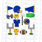 Royal and Gold Football and Cheer Elements - Football Alpha Pack add ons - Football Clipart - Digital Download - PNG