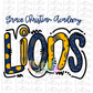 Grace Christian Academy Lions PNG - Lions -  sublimation design - Digital Download