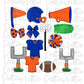 Orange and Royal Football and Cheer Elements - Football Alpha Pack add ons - Football Clipart - Digital Download - PNG