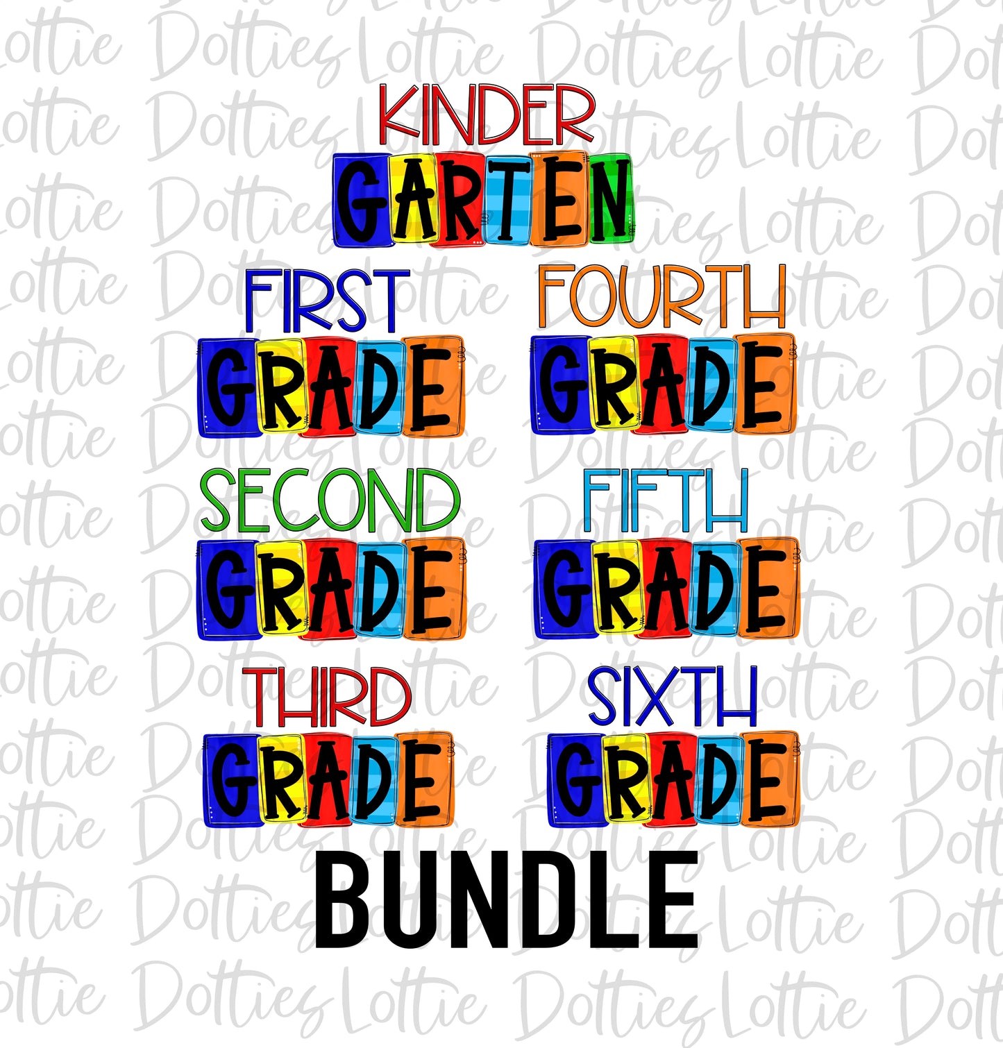Grade Bundle PNG - Back To School - Sublimation - Digital Download