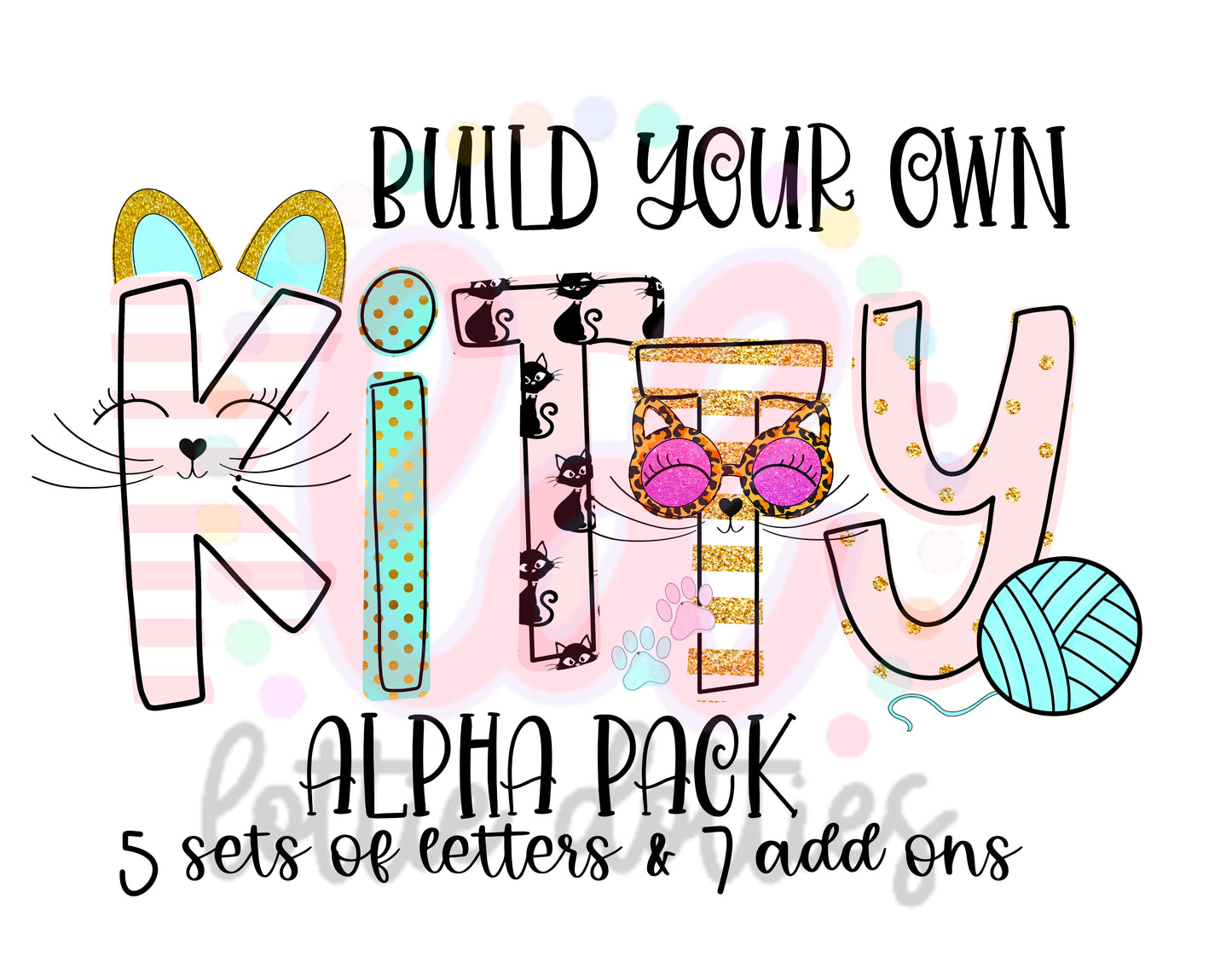 Kitty Cat Alphabet - Build your own Kitty Alpha Pack - Alphabet Clipart - Instant Download