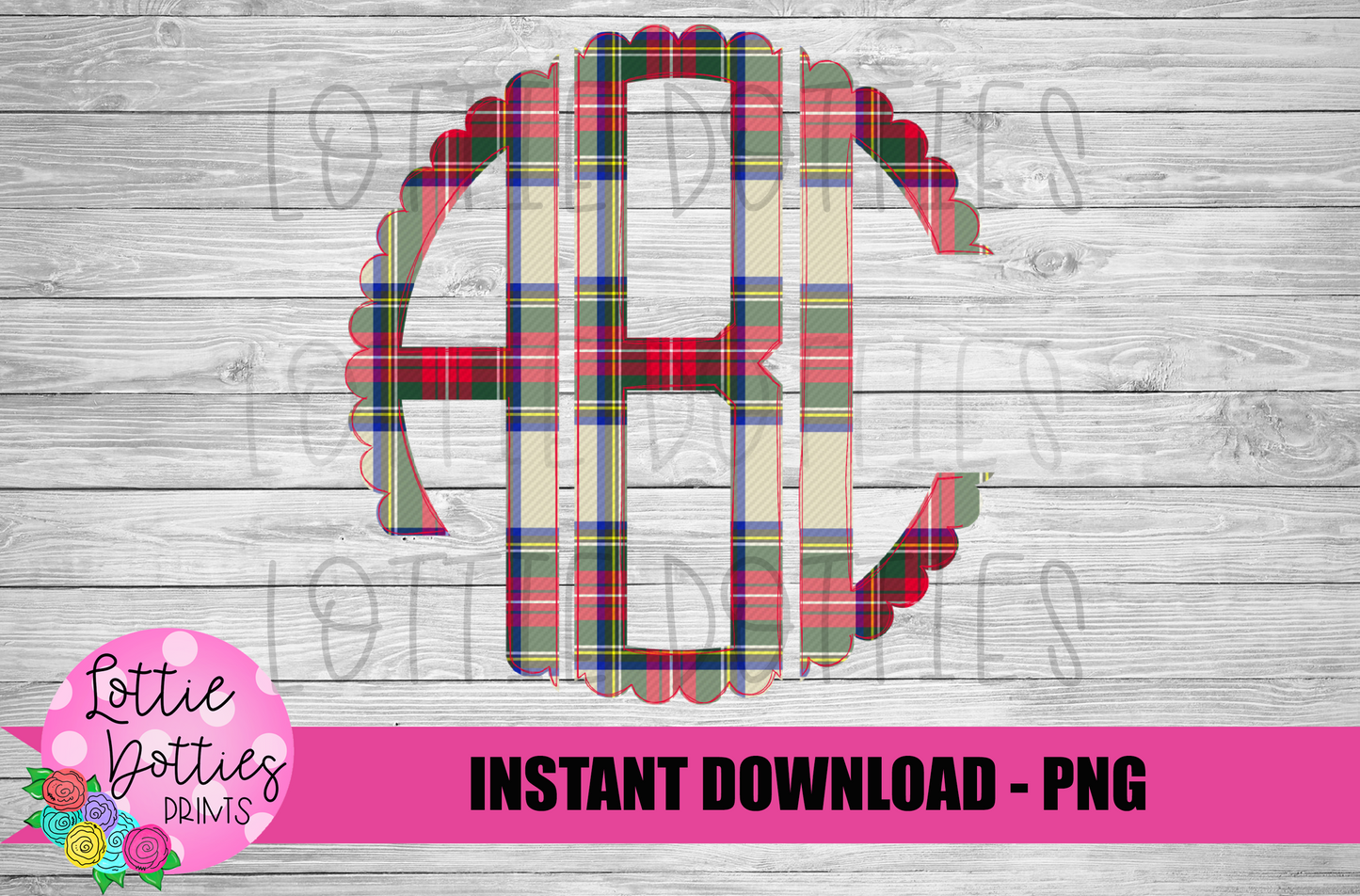 Christmas Plaid Scallop Alphabet - Alpha Pack - Alphabet Clipart - Instant Download  - Christmas Alpha Pack